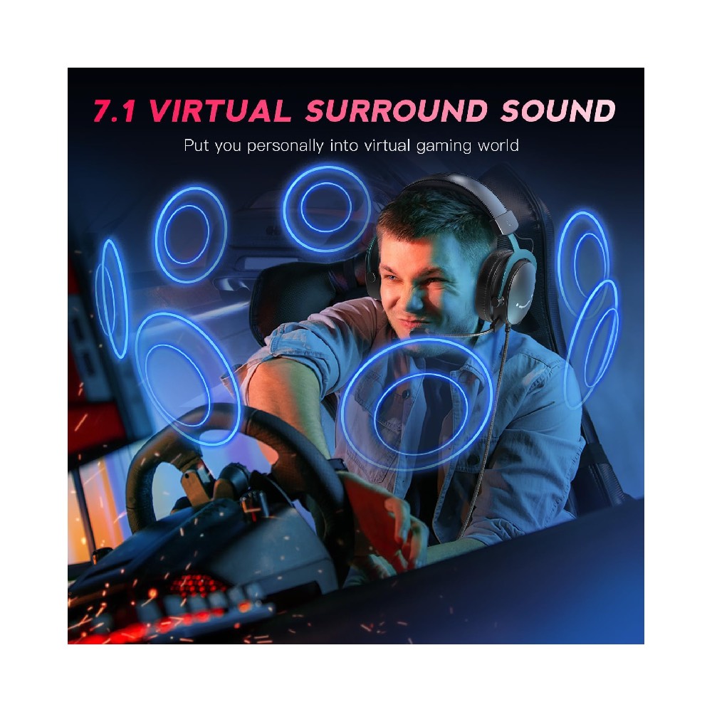 Fifine Ampligame H9 Mikrofonlu 7.1 Siyah RGB Gaming Kulaklık
